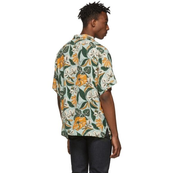 R13 Logo Hawaiian Tropical-Print Oversized Unisex Shirt In Blue Floral NWT Sz M - Picture 7 of 17